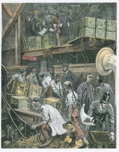 Bryde bulk om bord på et teskib i London Docks (senere farvning)